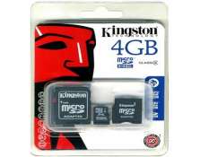 MEMORY CARD MICRO SD 4GB KINGSTON COM ADAP P/ MINI E SD 